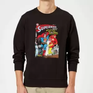 image of Justice League Who Is The Fastest Man Alive Cover Sweatshirt - Black - L - Black