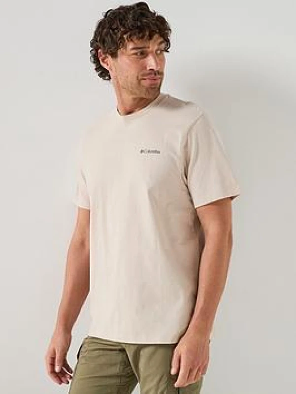 Image of Columbia Logo Back Graphic T-Shirt Dark Stone/Boxy Brand M