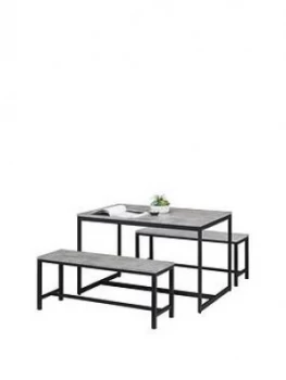 image of Julian Bowen Staten 120 Cm Dining Table + 2 Benches