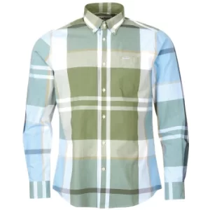 Image of Barbour Mens Harris Tailored Shirt Washed Olive XXL