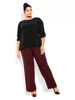 Image of City Chic Emery Top - Black, Size 18, Women