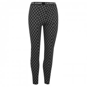 image of Calvin Klein Logo Leggings - AOP Black/White