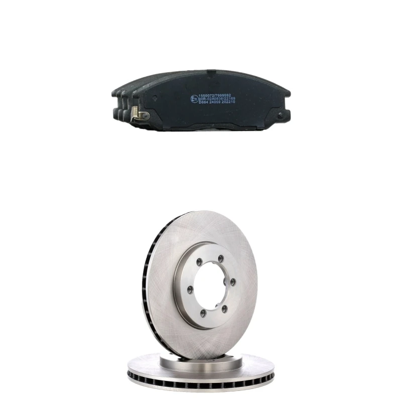 Image of RIDEX 3405B3130 Brake disc and pads set Front Axle, Brake Disc Type: internally vented, with acoustic wear warning Brake Set,disc brakes (3405)