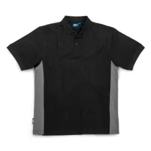 image of Tough Grit 181286 2-Tone Polo Black / Charcoal L