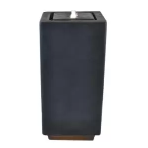 Ivyline Outdoor Elite LED Large Cube Water Feature - Granite