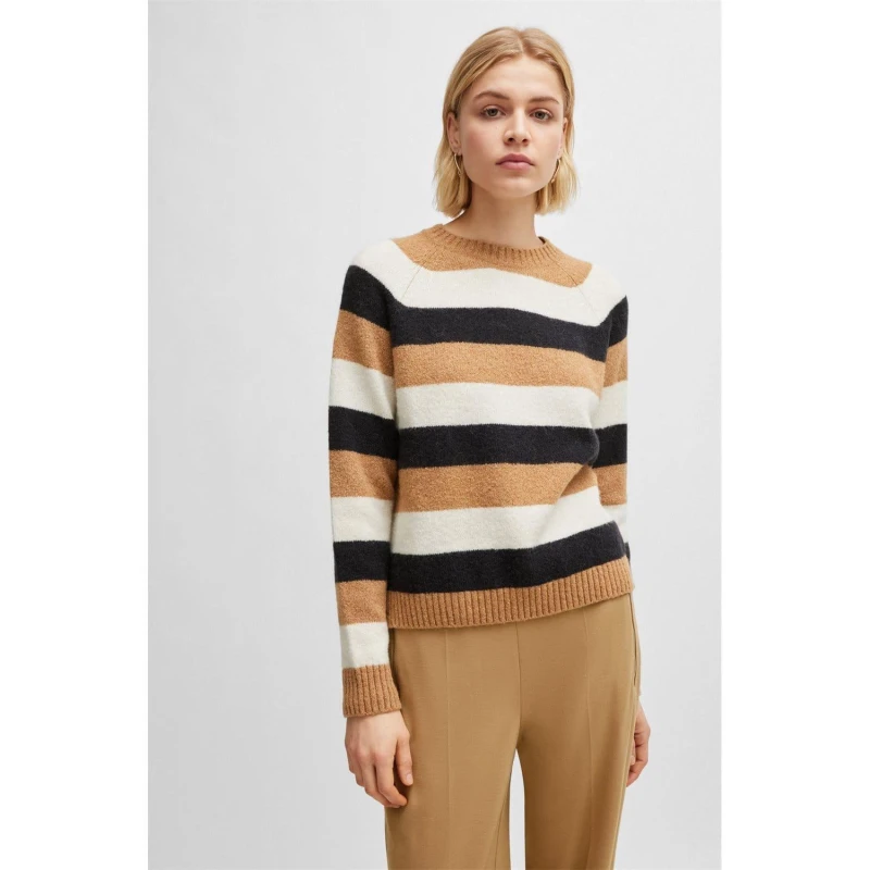 Image of Boss Febisani Extra-Slim-Fit Sweater Multi Colour female 8