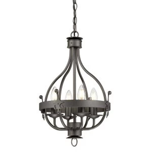 Image of Chandelier 4 Light Graphite Finish, E14