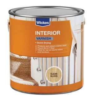 Image of Wickes Quick Drying Interior Varnish - Clear Gloss 2.5L