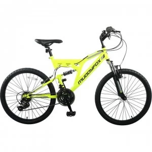 image of Muddyfox Recoil 24" Kids Mountain Bike - Yellow/Black