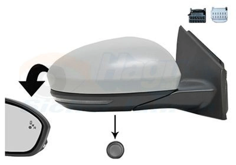 Image of VAN WEZEL Wing mirror VAN WEZEL 4407828