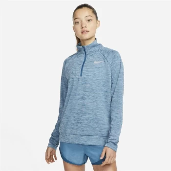 image of Nike Pacer Womens Long-Sleeve 1/2-Zip Running Top - Blue