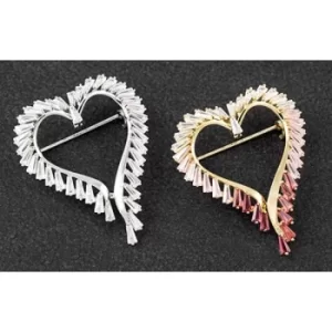 image of Modern Crystal Heart Brooch