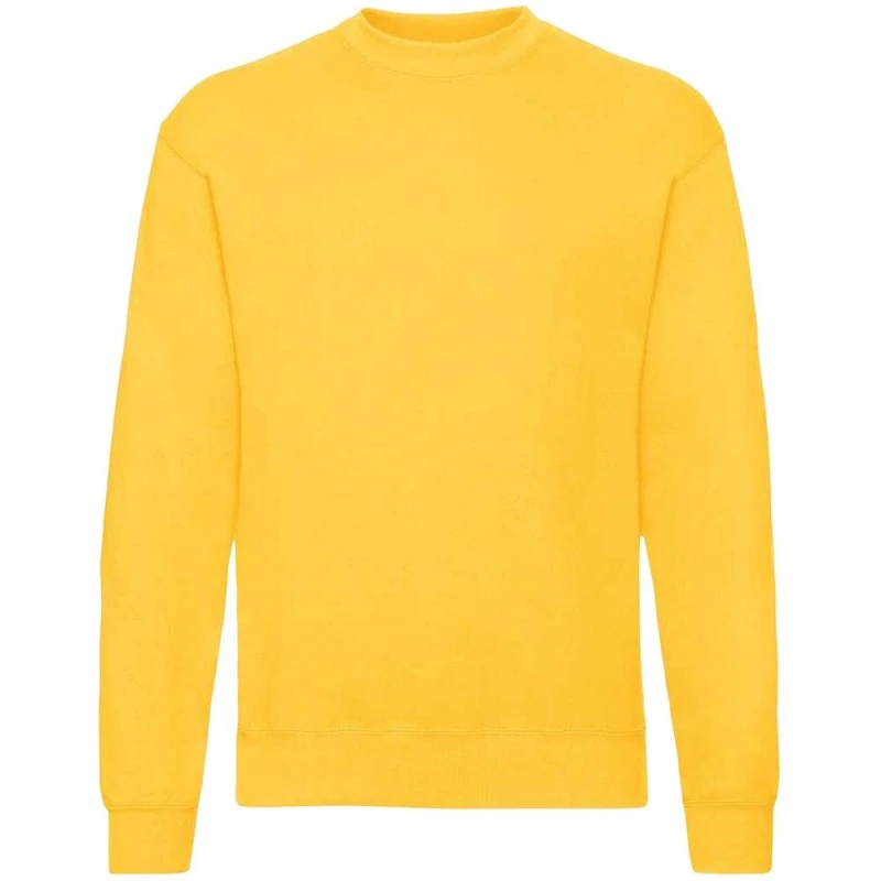 Image of Fruit Of The Loom Fruit of the Loom Men Classic 80 20 Set-in Sweatshirt in Yellow Size: Small Yellow S Male 5063470951031