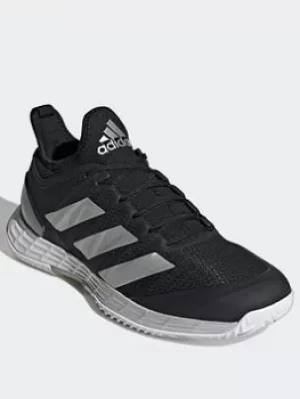 image of adidas Adizero Ubersonic 4 Tennis Shoes, Black/Silver/White, Size 4.5, Women