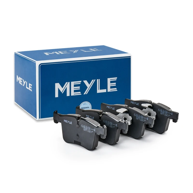 Image of MEYLE 025 251 9919 Brake pad set Front Axle, prepared for wear warning indicator, Original Quality, with anti-squeak plate Brake Pad Set,disc brake (
