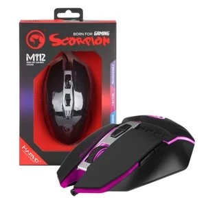 image of Marvo Scorpion M112 USB 7 Colour LED Black Programmable Gaming Mouse