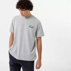 image of Jack Wills Sport Stacked Logo Tee - Grey