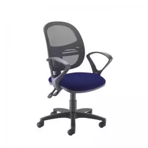 image of Jota Mesh medium back operators chair with fixed arms - Ocean Blue