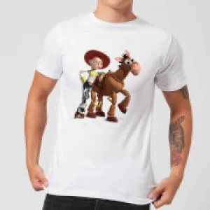 Image of Toy Story 4 Jessie And Bullseye Mens T-Shirt - White - 3XL