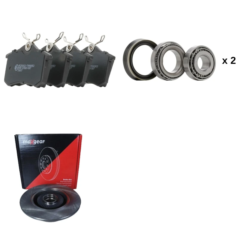 Image of RIDEX 3405B3383 Brake disc and pads set Rear Axle, Brake Disc Type: Solid, with ABS sensor ring Brake Set,disc brakes (3405)