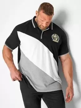 image of BadRhino Cross Stripe Polo - Black, Size 2XL, Men