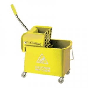 Image of Contico Yellow Mobile Mop Bucket and Wringer 20 Litre 101248YL