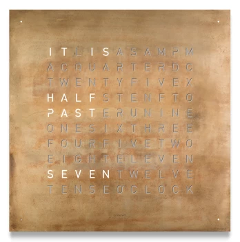 Image of QLOCKTWO Classic Creators Edition Silver & Gold Wall Clock 45cm