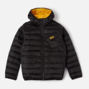 Image of Barbour Boys' Ouston Hooded Quilted Jacket - Black/Yellow - L