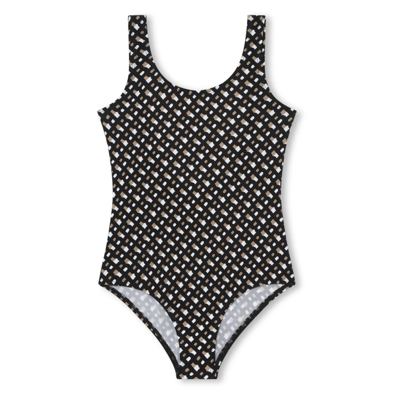 Image of Boss Kids Logo Scoop Neck Swimsuit Blk/Brn M13 female 10Y