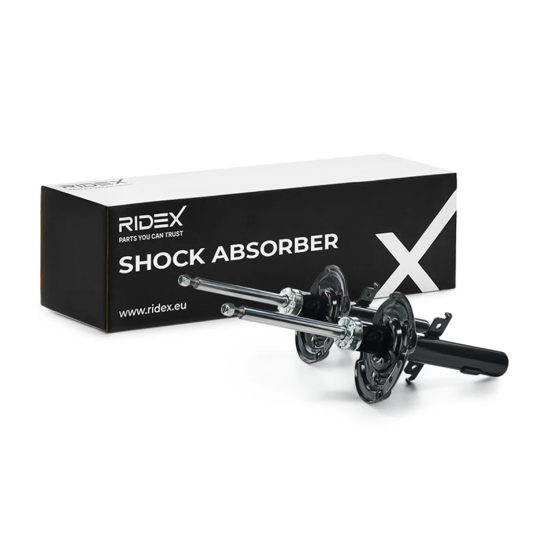 Image of RIDEX 854S20286 Shock absorber Front Axle, Gas Pressure, Twin-Tube, Suspension Strut, Top pin Shock Absorber (854)
