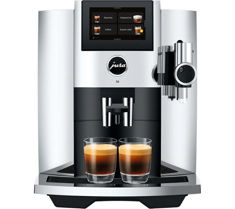 Image of JURA S8 Smart Bean to Cup Coffee Machine - Chrome, Black,Silver/Grey 7610917156511