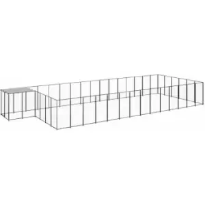 Image of Vidaxl - Dog Kennel Black 26.62 m² Steel Black