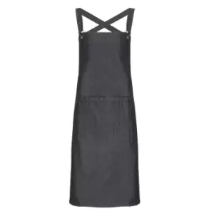 Image of Premier Cross Back Barista Bib Apron (One Size) (Black Denim)