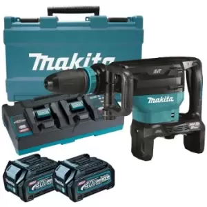 image of Makita - HM002GD203 80V (Twin 40V) xgt Brushless Demo. Hammer, 2x2.5Ah Batteries, Charger & Case - n/a