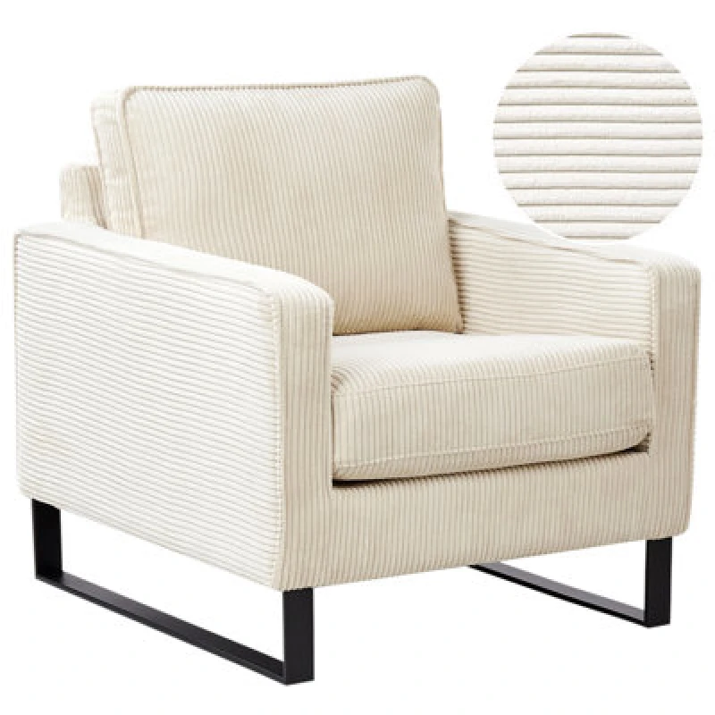Image of Beliani Armchair Vind Corduroy Light Beige