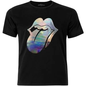 Image of The Rolling Stones - Foil Tongue Unisex Large T-Shirt - Black