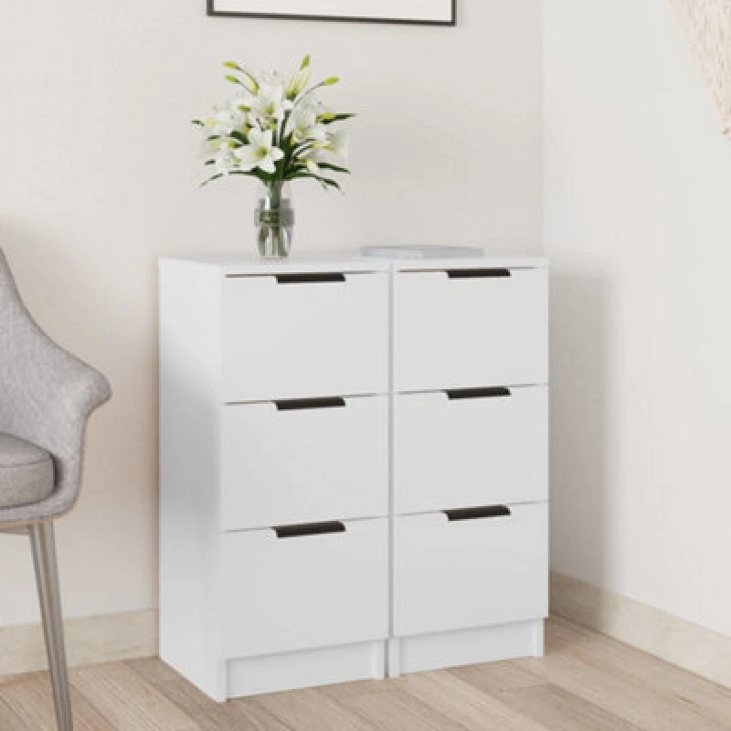 Image of VIDAXL Sideboards 2 pcs White 30x30x70cm Engineered Wood Vidaxl 8720287078685