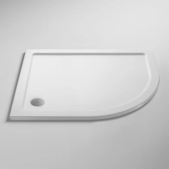 image of Pearlstone Offset Quadrant Right Handed Shower Tray 1200mm x 900mm - White - Nuie