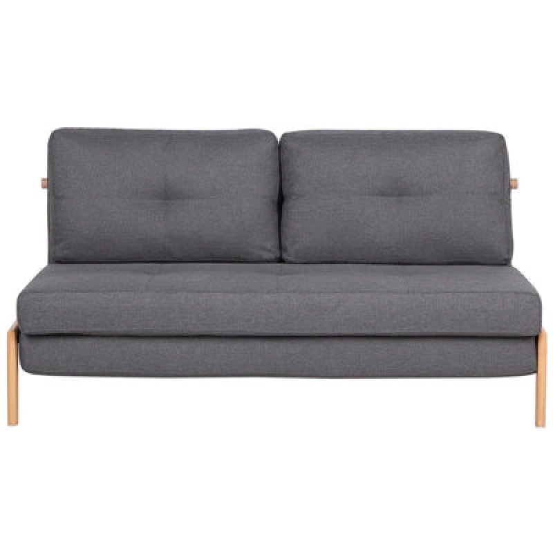 Image of Beliani Sofa Bed 2 Seater Edland Fabric Dark Grey