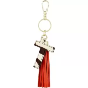 Image of Biba Alphabet leather keyring - T - Red