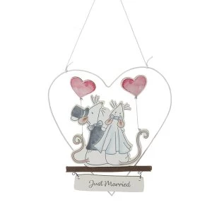 Image of Mr & Mrs Mouse Just Married Decoration Wedding Keepsake Gift By Heaven Sends