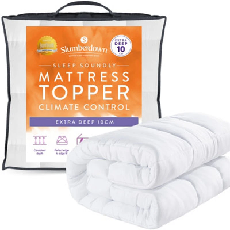 Image of Slumberdown Sleep Soundly Climate Control 2.5cm Mattress Topper White