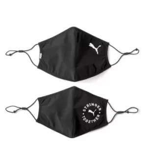 image of Puma Face Masks 2 Pack - Black