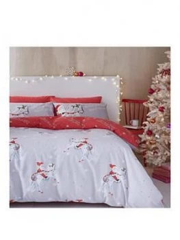 Image of Catherine Lansfield Christmas Unicorn Single Duvet Cover Set