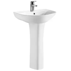 image of Nuie Freya 560mm Basin & Pedestal - White