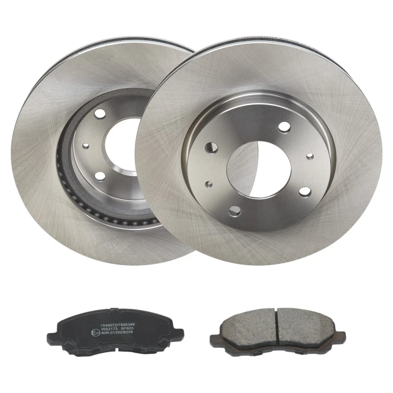 Image of RIDEX 3405B1982 Brake disc and pads set Front Axle, Brake Disc Type: internally vented, with acoustic wear warning Brake Set,disc brakes (3405)