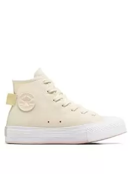 Image of Converse Older Girls Chuck Taylor All Star Eva Lift, Cream, Size 3 Older