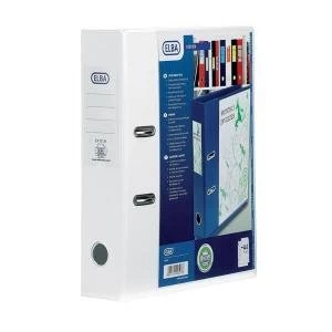 Image of Elba Lever Arch File with Clear PVC Cover 70mm Spine A4 White Ref