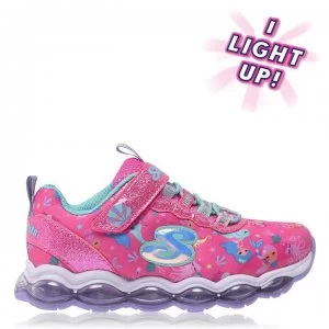 Image of Skechers Glimmer Mermaid Light Up Childrens Trainers - Pink