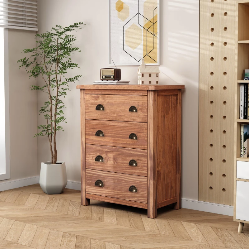 Image of Cabinet Bits Padua 4 Drawer Chest Of Drawers Brass Cup Handle